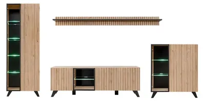 Zdjęcie produktu dla Praktyczna ściana do salonu DEJANA - hickory jackson