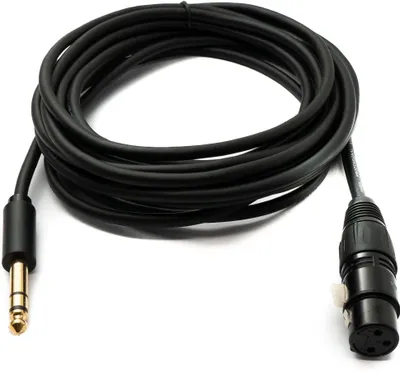 Produktbild von SYSTEM-S Audio Kabel 5 m XLR 3 polig Buchse zu 6.35 mm Klinke Stecker AUX Adapter