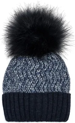 Produktbild von styleBREAKER Damen bunte Strick Bommelmütze mit Fleece Futter, Winter Fellbommel Mütze 04024169
