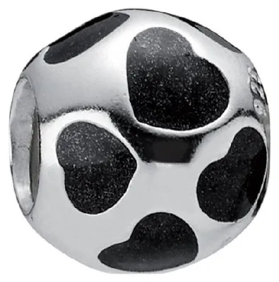 Produktbild von Pandora Charm Schwarze Herzen Emaille Sterling-Silber 790543EN22