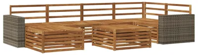 Produktbild von vidaXL Outdoor-Sofagarnitur 7 stk. Natur
