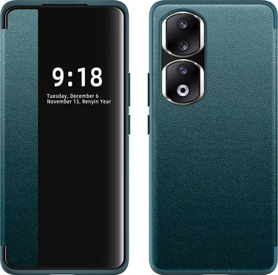 Produktbild von Honor 90 Pro Hülle, Schlank Kunstleder Klapp Ledertasche Schutzhülle für Honor 90 Pro Grün