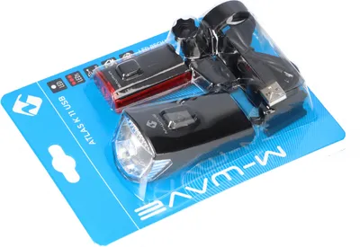 Produktbild von M-Wave Atlas K 11 Akkulampen Set LED Fahrradlampe Fahrradlicht StVZO Fahrrad Lampe USB
