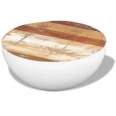 Immagine prodotto di vidaXL Tavolino a forma di ciotola in legno massiccio antico 60x60x30 cm