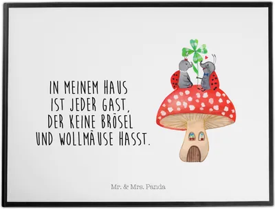 Produktbild von Mr. & Mrs. Panda Schreibunterlage Marienkäfer Fliegenpilz - Weiß - Geschenk, schreibtischauflagen, schreibtischunterlage, Tiere, Schreibtischauflage, Zuhause, Wohnung