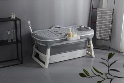 Immagine prodotto di Vasca da bagno pieghevole per adulti - Pieghevole - Grigio