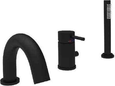 Produktbild von Paffoni Light - Wannenarmatur, Wannenrandmontage, 3-Loch, Schwarz matt LIG047NO