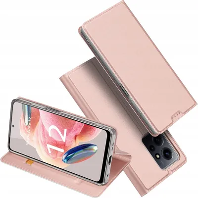 Produktbild von Dux Ducis Haut Pro Fall Für Xiaomi Redmi Note 12 Flip Cover Karte Brieftasche Stand Rosa