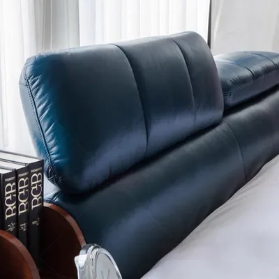 Produktbild von Multifunktionales Bett Moderner Stil Blaue Farbe Holzrahmen Bequem