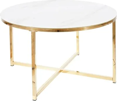 Zdjęcie produktu dla Ława SALMA 80x80 marmur/złota