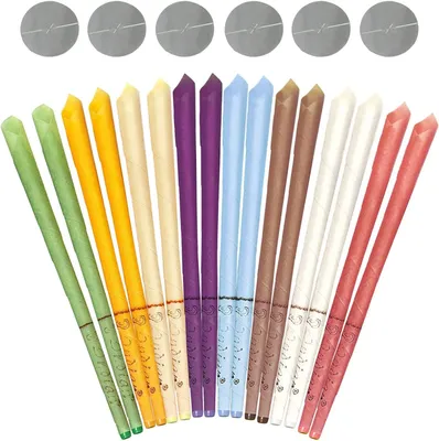 Produktbild von 24 Stück Ohrkerzen, Ohrkerzen zur Reinigung, Ohrenkerzen Kerzen Ohrenschmalzentfernung mit 6 Schutzscheiben(Zufällige Farbe)