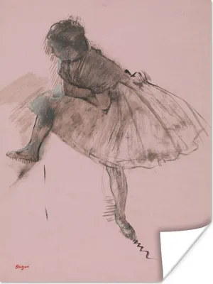Produktbild von MuchoWow® Poster Studie einer Balletttänzerin - Gemälde von Edgar Degas 90x120 cm - Wohnzimmer