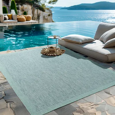Produktbild von Homebyhome In & Outdoor Teppich Terrasse Balkon Küchenteppich Wetterfest Sisal Optik Flachgewebe Einfarbig mit Struktur, Grösse: 160x230 cm