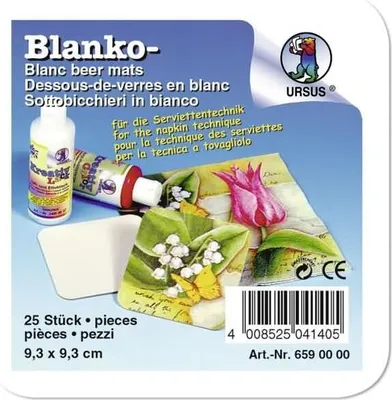 Produktbild von Bierfilze blanko 9,3x9,3cm VE=25 Stück weiß