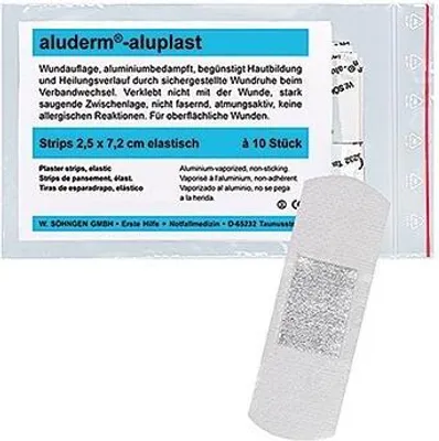 Image de SÖHNGEN® 1009178 aluderm®-aluplast pansements-strips - élastiques, 2,5x7,2 cm, 10 pièces