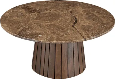 Produktbild von Livingfurn - Couchtisch Emperador 80cm - Marmor / Holz