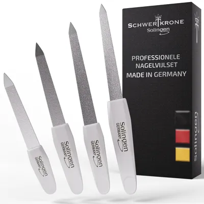 Productafbeelding van Nagelvijlset - 4 stuks - Saffier - Fijn en grof - 9, 11, 13 en 15,5 cm
