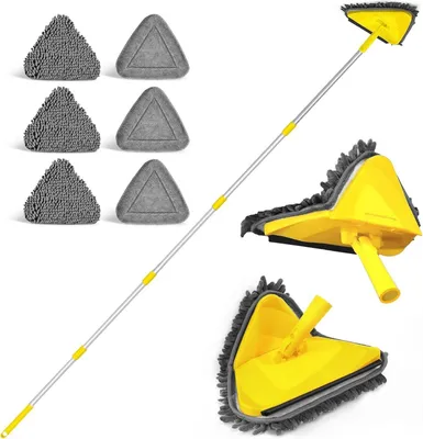 Produktbild von JEHONN Bodenwischer Wischmopp mit Langem Griff 202 cm 180° Faltbar Gelb