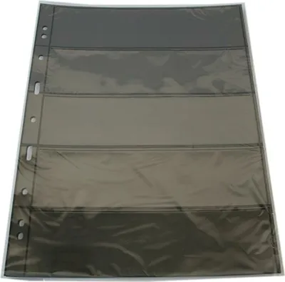 Image de Pochettes plastiques GRANDE, avec 5 bandes horizontales, noir