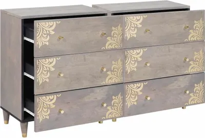 Obrázok produktu pre vidaXL Príborník s policou 2 ks Sivá 60 x 33 x 75 cm masívne mangové drevo