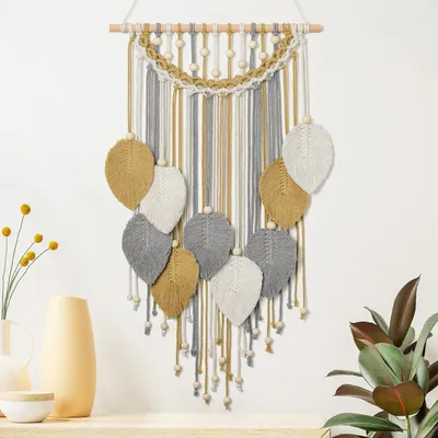 Produktbild von Boho Wandtapijt Macramé Dekoration - Handgemachtes Wandbehang für Schlafzimmer und Wohnzimmer - Schicke Gewebte Wanddekoration