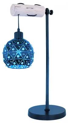 Produktbild von RGB LED Tischleuchte, schwarz gold, Kristalle, H 55 cm
