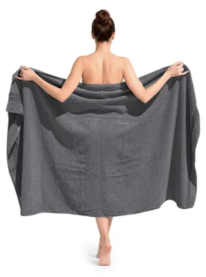 Produktbild von altego Badetuch groß 100x180 cm Schwarz - Badehandtuch groß, Duschhandtuch & Saunatuch aus 100% Baumwolle - 500 g/m²