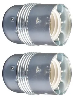 Produktbild von Glatte Metall-Lampenfassungen E27 Chrom 150W 2-adrig ohne Kabel 2 Stück