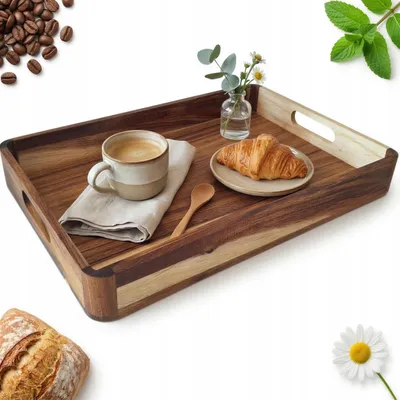 Produktbild von Sokomedica Akazienholz Frühstückstablett 38x26 cm Serviertablett