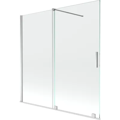 Obrázok produktu pre Mexen Velar vaňová zástena dvojkrídlová Posuvný 160 x 150 cm, Priehľadné, Chrómová - 896-160-000-01-01