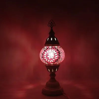 Zdjęcie produktu dla Turecka mozaikowa lampa stołowa – ręcznie wykonana lampa marokańska – średnica 12 cm – wysokość 42 cm – autentyczna i kolorowa
