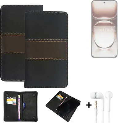 Produktbild von K-S-Trade Handyhülle + Kopfhörer kompatibel mit Oppo Reno12 Pro CPH2629 Schutzhülle Walletcase Bookstyle Tasche Schutz Case Hülle Wallet Cover