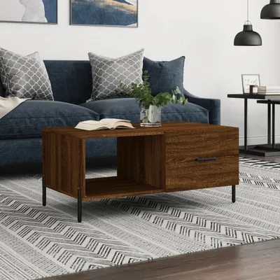 Produktbild von [Home] Couchtisch Braun Eichen-Optik 90x50x40 cm Holzwerkstoff , Neue Mode 2024 im häuslichen Leben