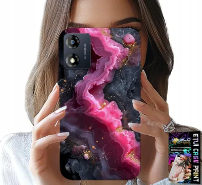 Zdjęcie produktu dla Etui Do Motorola Moto E13 - Różowy Marmurek Plecki, Modne Wzory