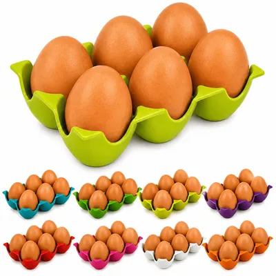 Produktbild von Eierhalter für 6 Eier Kühlschrank Eierablage Eiereinsatz Organizer Hellgrün