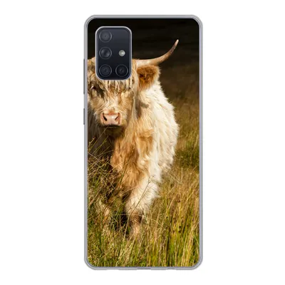 Produktbild von MuchoWow® Handyhülle Schutzhülle Hülle für Samsung Galaxy A51 Schottische Highlander - Licht - Gras - Tiere Silikon Softcase Handy Hülle - Schutzabdeckung