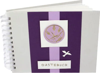 Produktbild von Gästebuch, Fotoalbum Taube zur Kommunion, Konfirmation in Lila