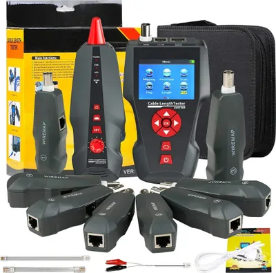 Obrázek produktu pro Tester síťových kabelů, funkce POE, měření délky 10-2000 m, NF-8601W