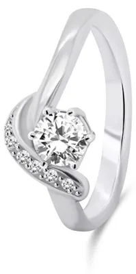 Productafbeelding van Elegante zilveren ring met zirkonia's, model RI048W - Omtrek: 58 mm