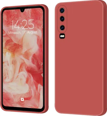 Produktbild von Hülle für Huawei P30 Case Cover Bumper Silikon Softgrip Schutzhülle Farbe: Rot
