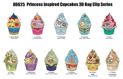 Produktbild von Disney Prinzessin 3D PVC-Taschenanhänger Cupcake Display (24)