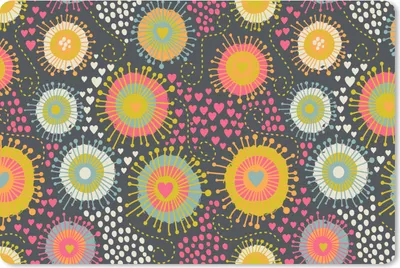 Produktbild von MuchoWow® Schreibtischunterlage Mädchen - Herzen - Liebe - Muster - Mädchen - Rosa - Kinder - Kind 60x40 cm - XXL Mauspad - Großes Mauspad