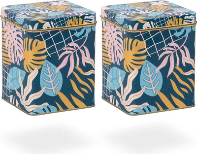 Produktbild von tea4chill Teedosen / Kaffeedosen / Vorratsdosen Set, 2 Dosen "Tropical" je 200g, mit praktischen Scharnierdeckel