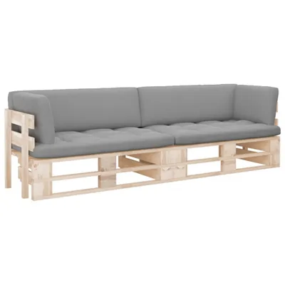 Produktbild von 2-Sitzer-Palettensofa mit Kissen Imprägniertes Kiefernholz