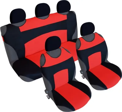 Produktbild von CSC301S - Sitzbezug Set T-Shirt-Design Schwarz-Rot