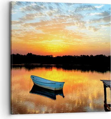 Produktbild von Bild auf Leinwand - Leinwandbild - Landschaft Sommer Meer - 70x70cm - Wand Bild - Wanddeko - Leinwanddruck - Bilder - Kunstdruck - Wanddekoration - Leinwand bilder - Wandkunst - AC70x70-3167