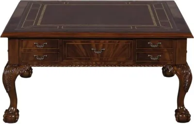 Produktbild von Casa Padrino Luxus Barock Wohnzimmertisch Dunkelbraun / Braun 100 x 100 x H. 49 cm - Couchtisch mit 20 Schubladen