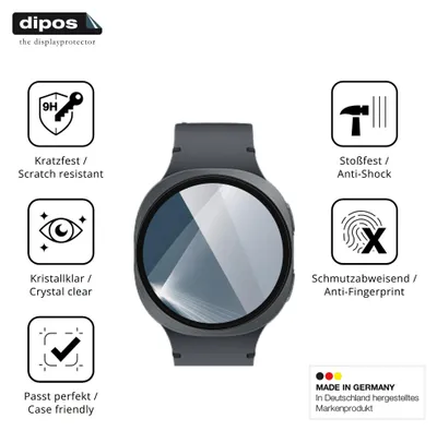 Immagine prodotto di 2x Pellicola Protettiva per Samsung Galaxy Watch 8 40mm Protezione Vetro Flessibile 9H dipos