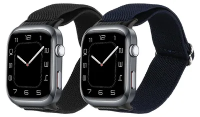 Produktbild von kwmobile 2x Uhrenarmband für Huawei Watch D2 Armband - Fitnesstracker Band Set aus Nylon - Ersatzarmband Smartwatch - Schwarz Dunkelblau