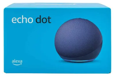 Produktbild von Amazon Echo Dot (5. Gen), Amazon Alexa, Sphärisch, Blau, Deutsch, Englisch, Spanisch, Französisch, Italienisch, Android, Fire OS, 4,4 cm